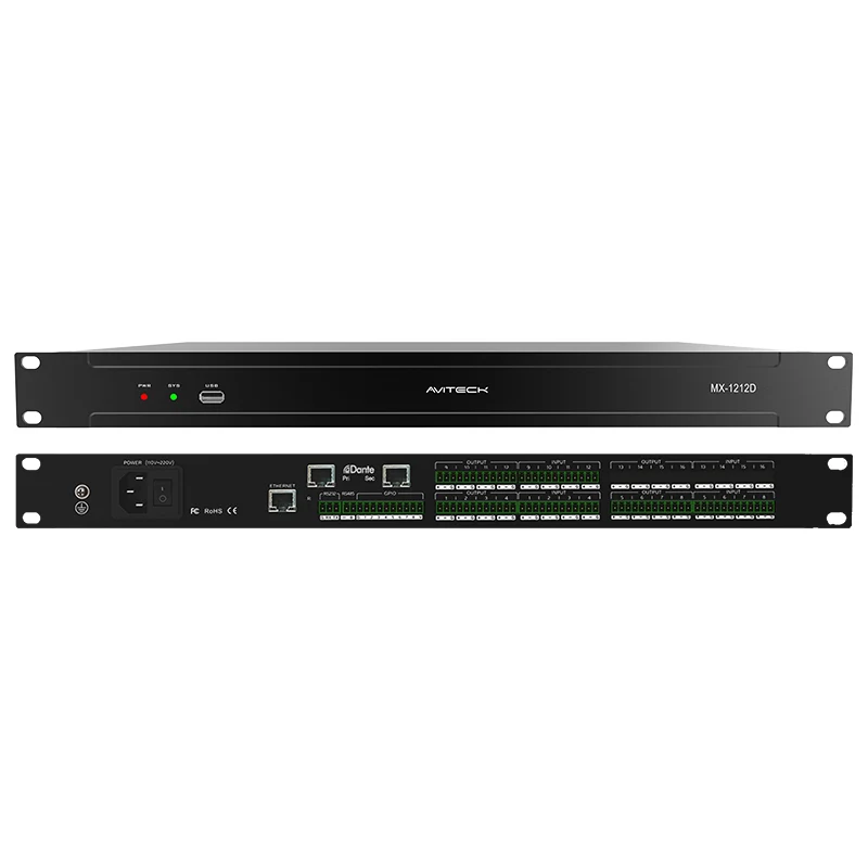 DANTE 12 ב- 12 Out Out Network מעבד שמע